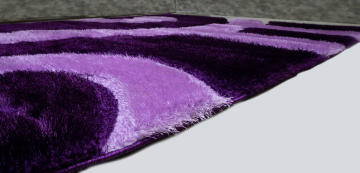 3D Shaggy PURPLE Area Rug - 3D666 - Image 3