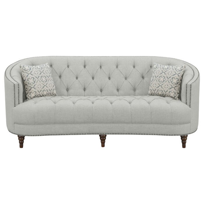 Avonlea 3-piece Upholstered Sloped Arm Sofa Set Grey Fabric - Image 4