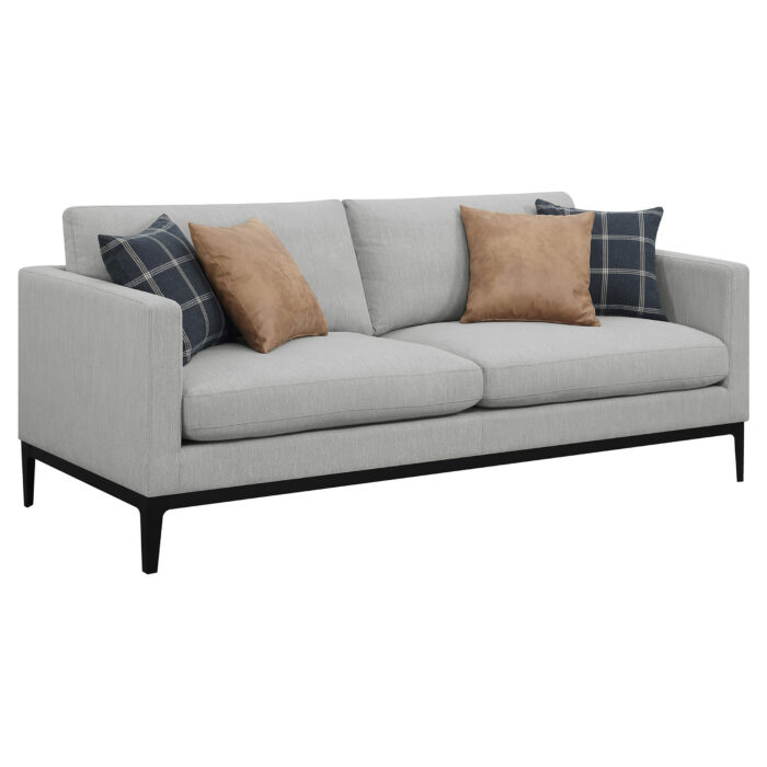Apperson 3-piece Upholstered Track Arm Sofa Set Light Grey - Image 3
