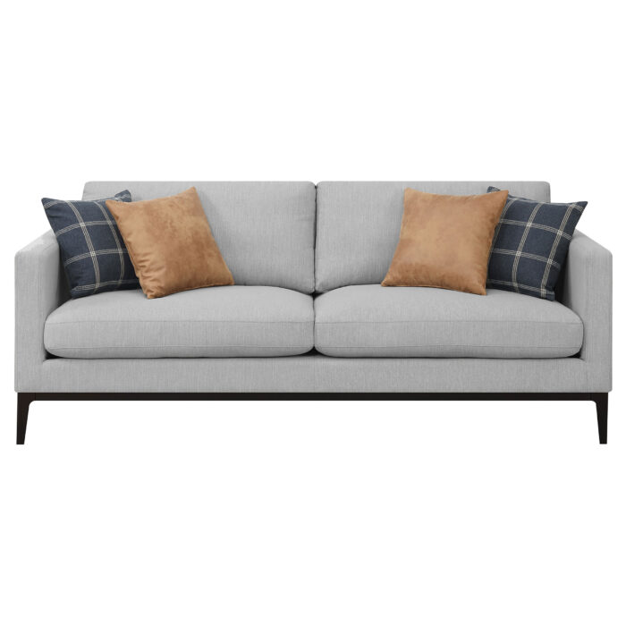 Apperson 3-piece Upholstered Track Arm Sofa Set Light Grey - Image 4