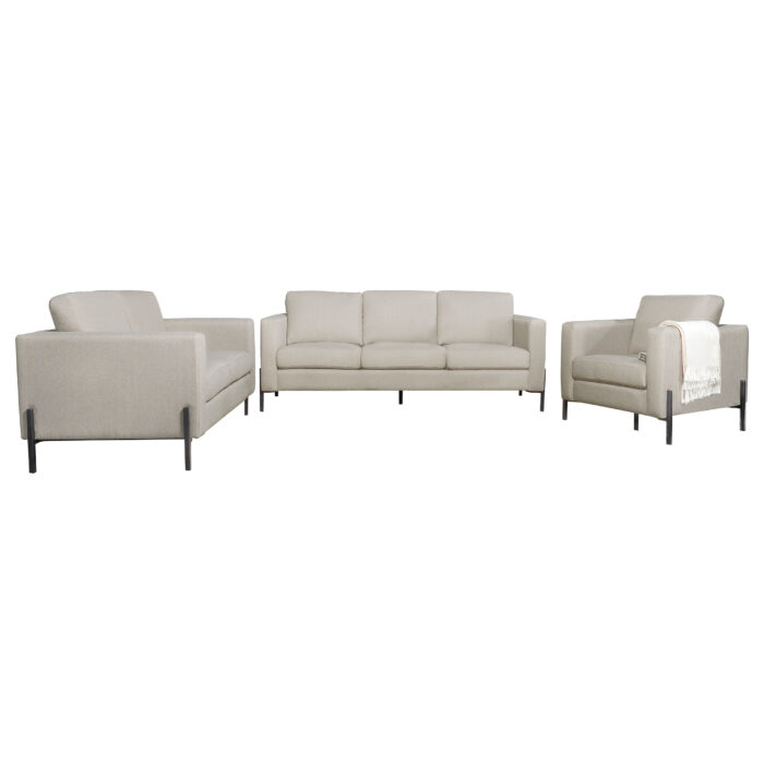 Tilly 3-piece Upholstered Track Arm Sofa Set Oatmeal - Image 2