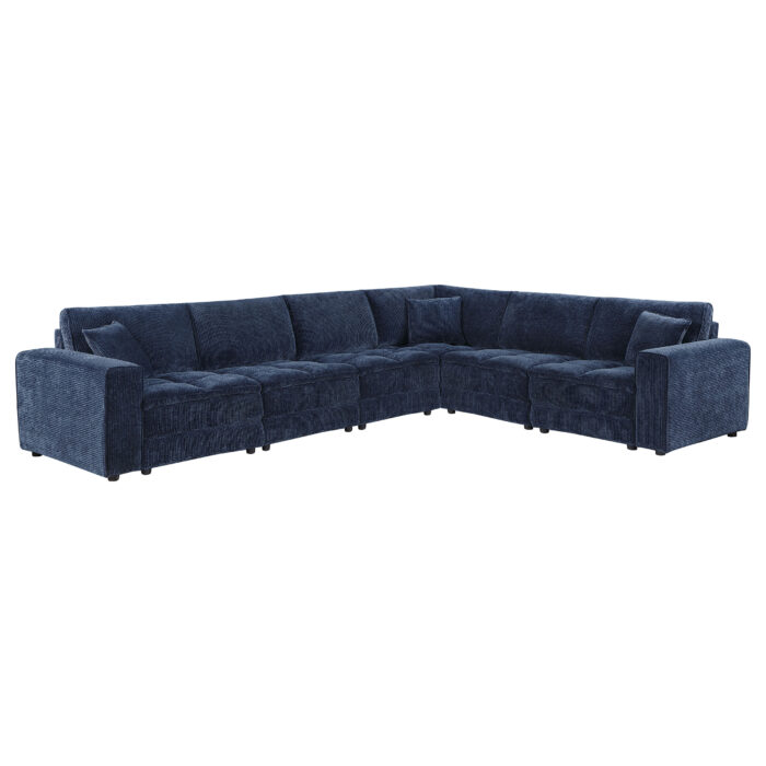 Atlantic 6-piece Upholstered Modular Sectional Sofa Blue - Image 2