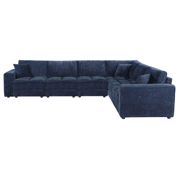 Atlantic 6-piece Upholstered Modular Sectional Sofa Blue - Image 3