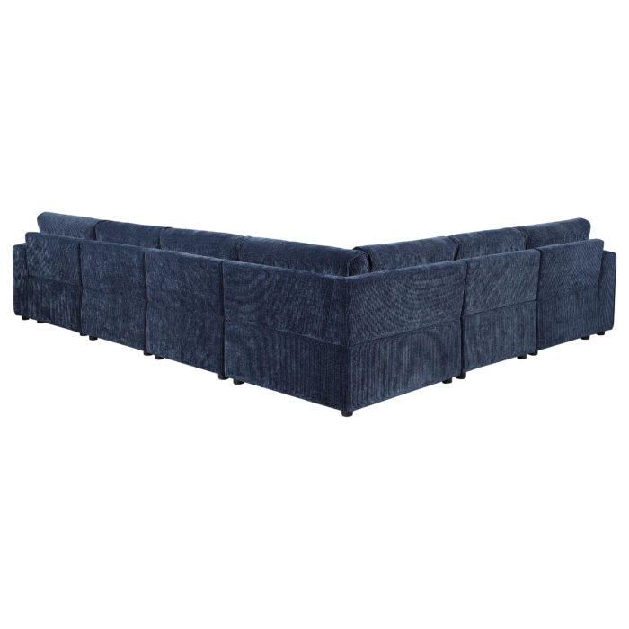 Atlantic 6-piece Upholstered Modular Sectional Sofa Blue - Image 4