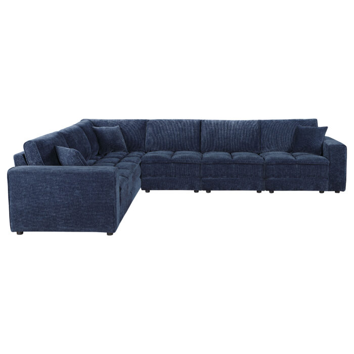 Atlantic 6-piece Upholstered Modular Sectional Sofa Blue - Image 5