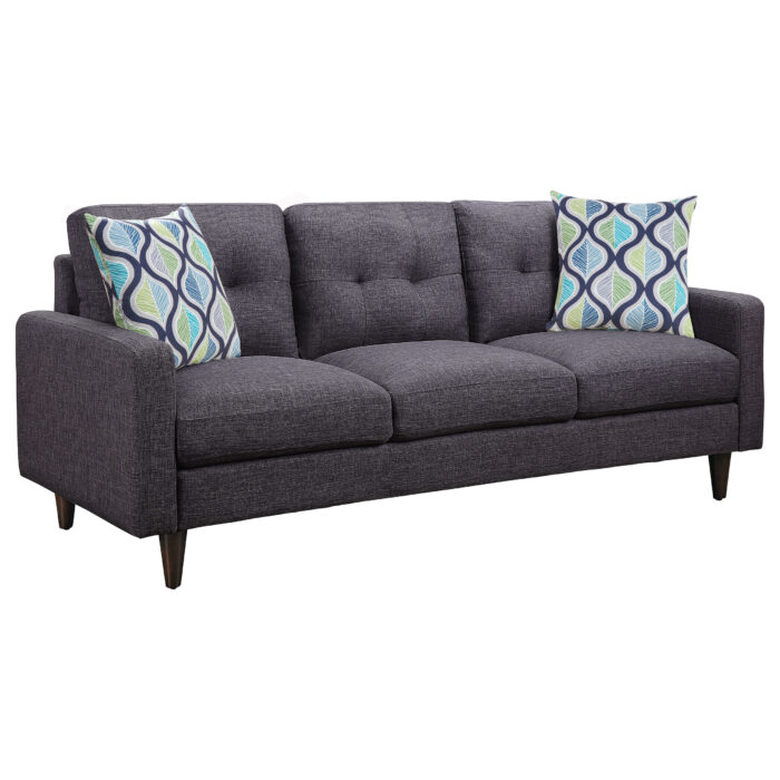 Watsonville 3-piece Upholstered Track Arm Sofa Set Grey - Image 4