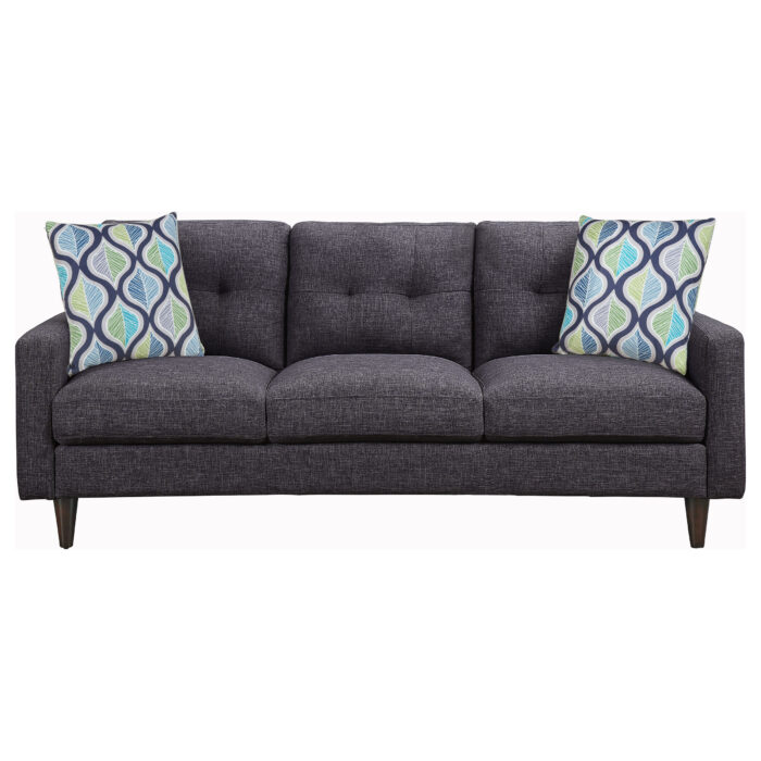 Watsonville 3-piece Upholstered Track Arm Sofa Set Grey - Image 3