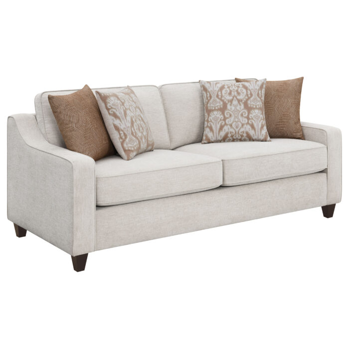 Christine 3-piece Upholstered Sloped Arm Sofa Set Beige - Image 3