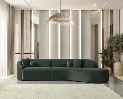 Velvet Green Sectional